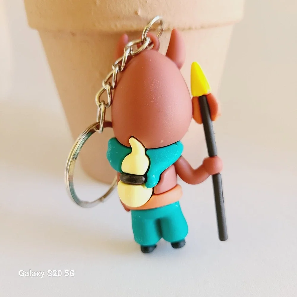 Cute Cartoon Boar Warrior Keychain for Kids Backpack Bag Charm‎ Accessory NEW